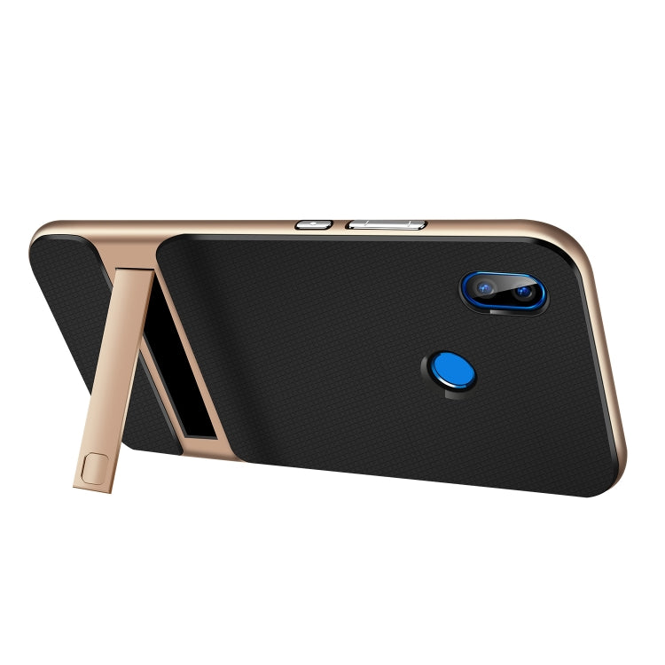 For Xiaomi Redmi Note 6 Pro Plaid Texture Non-slip TPU + PC Case with Holder