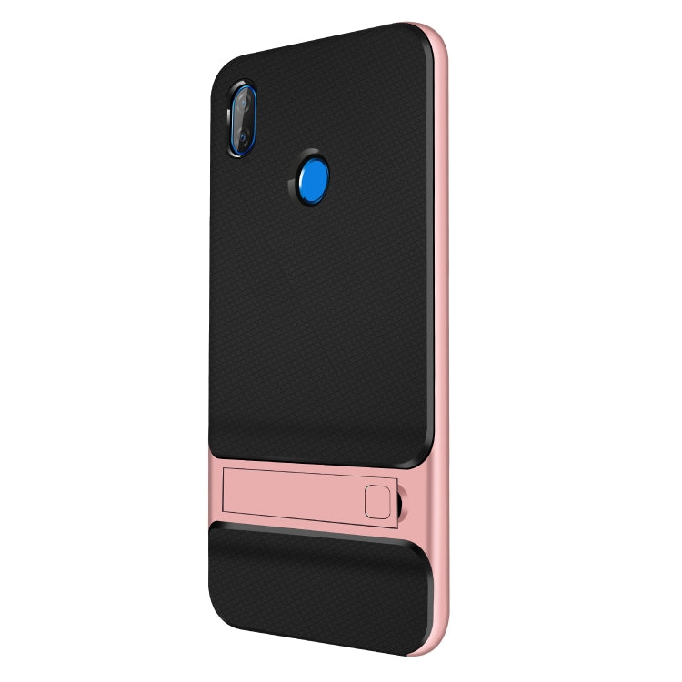 For Xiaomi Redmi Note 6 Pro Plaid Texture Non-slip TPU + PC Case with Holder