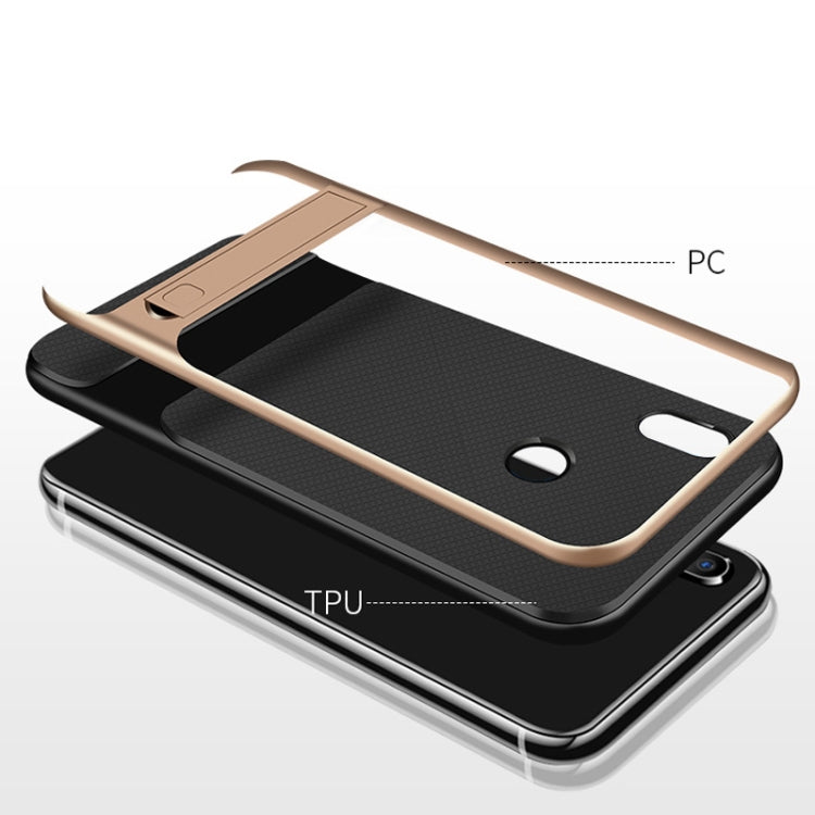 For Xiaomi Redmi Note 6 Pro Plaid Texture Non-slip TPU + PC Case with Holder