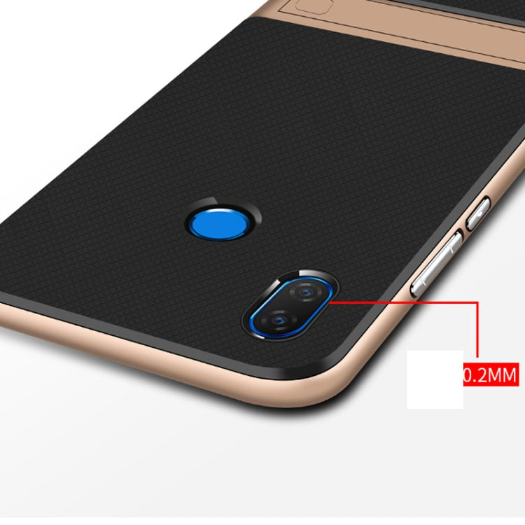 For Xiaomi Redmi Note 6 Pro Plaid Texture Non-slip TPU + PC Case with Holder