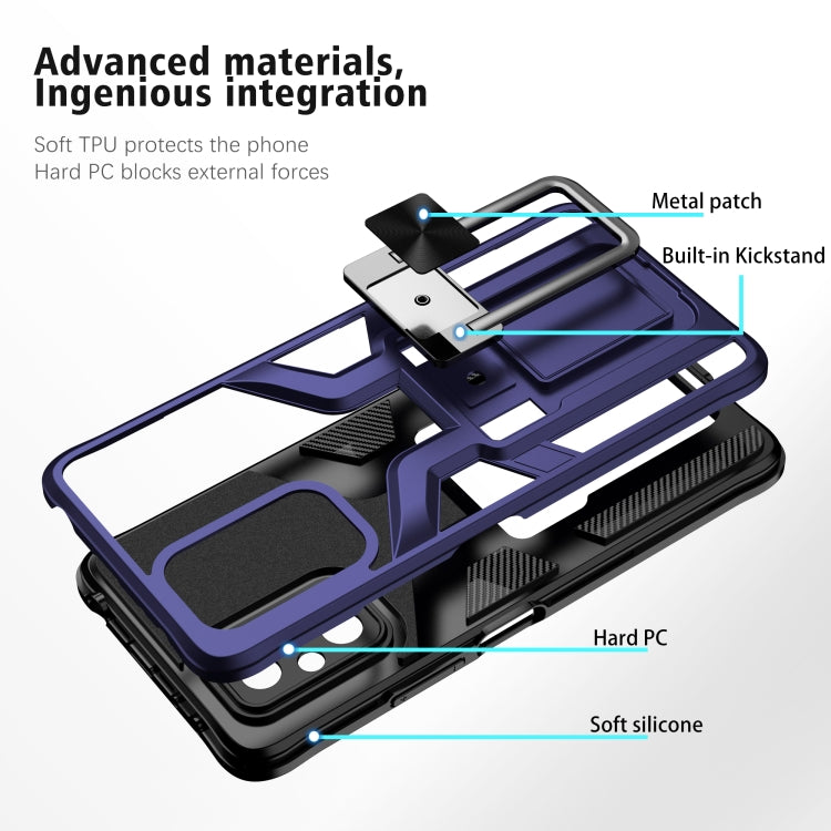 For Xiaomi Redmi Note 10 Pro Armor 2 in 1 PC + TPU Magnetic Shockproof Case with Foldable Holder