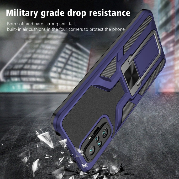 For Xiaomi Redmi Note 10 Pro Armor 2 in 1 PC + TPU Magnetic Shockproof Case with Foldable Holder