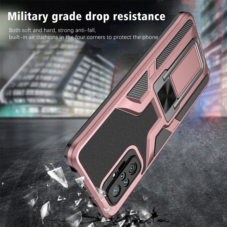 For Xiaomi Redmi Note 10 Pro Armor 2 in 1 PC + TPU Magnetic Shockproof Case with Foldable Holder