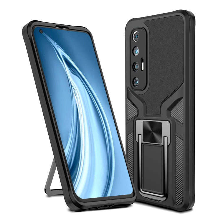 For Xiaomi Mi 10S Armor 2 in 1 PC + TPU Magnetic Shockproof Case with Foldable Holder