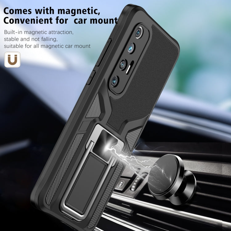 For Xiaomi Mi 10S Armor 2 in 1 PC + TPU Magnetic Shockproof Case with Foldable Holder