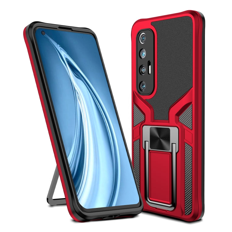 For Xiaomi Mi 10S Armor 2 in 1 PC + TPU Magnetic Shockproof Case with Foldable Holder