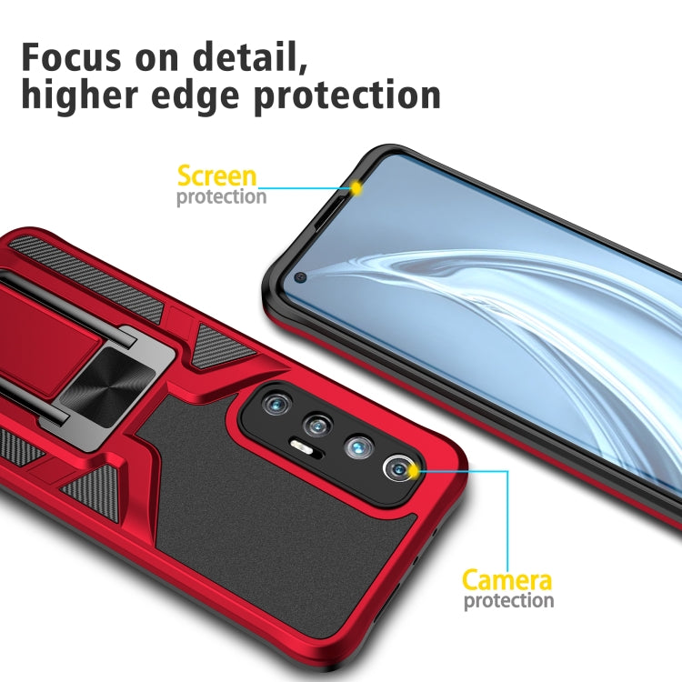 For Xiaomi Mi 10S Armor 2 in 1 PC + TPU Magnetic Shockproof Case with Foldable Holder