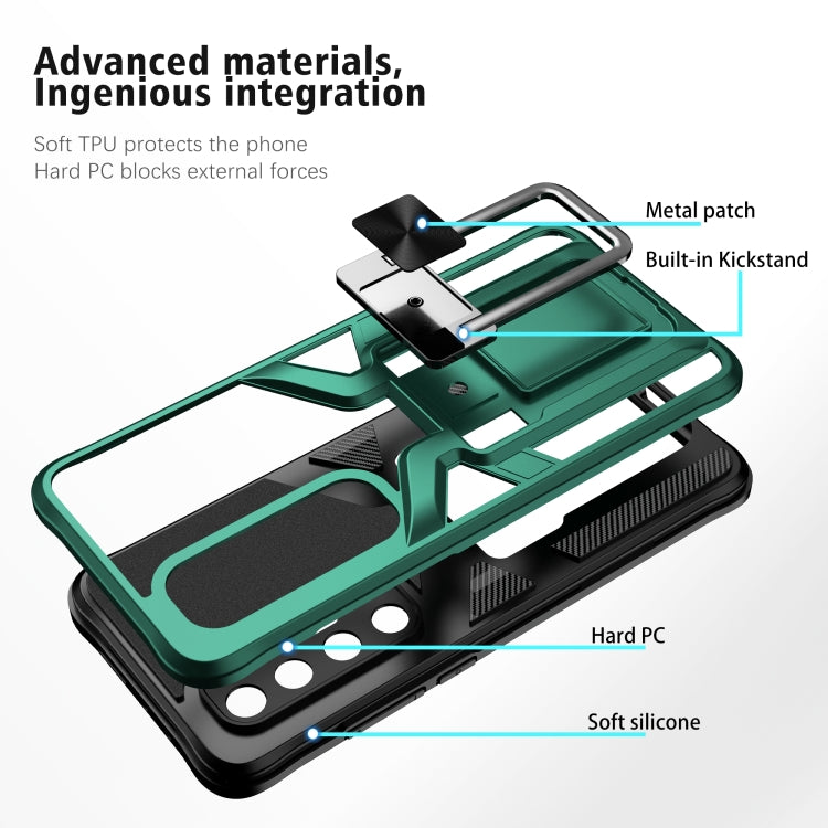 For Xiaomi Mi 10S Armor 2 in 1 PC + TPU Magnetic Shockproof Case with Foldable Holder