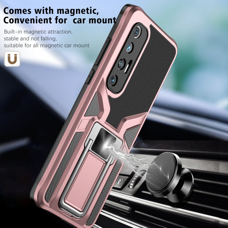 For Xiaomi Mi 10S Armor 2 in 1 PC + TPU Magnetic Shockproof Case with Foldable Holder