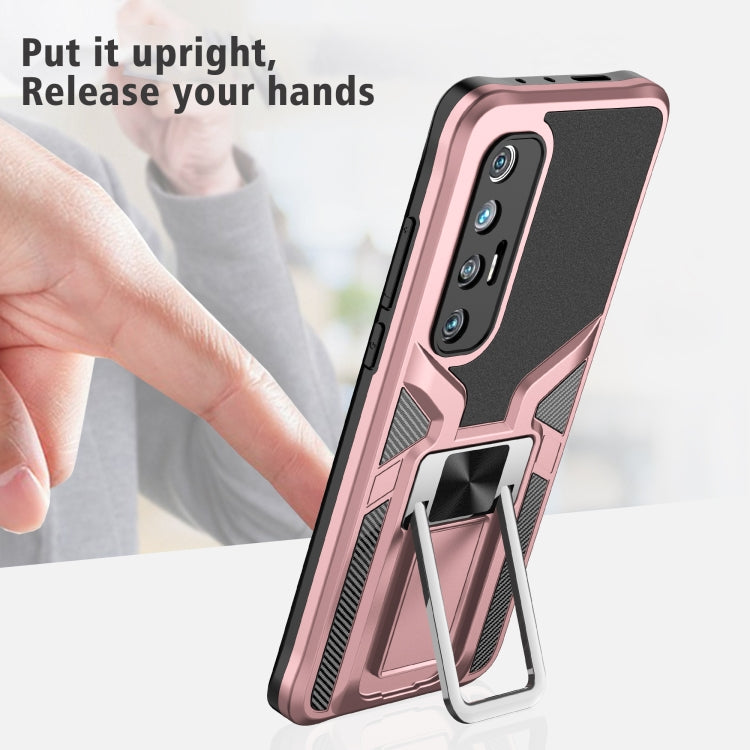For Xiaomi Mi 10S Armor 2 in 1 PC + TPU Magnetic Shockproof Case with Foldable Holder