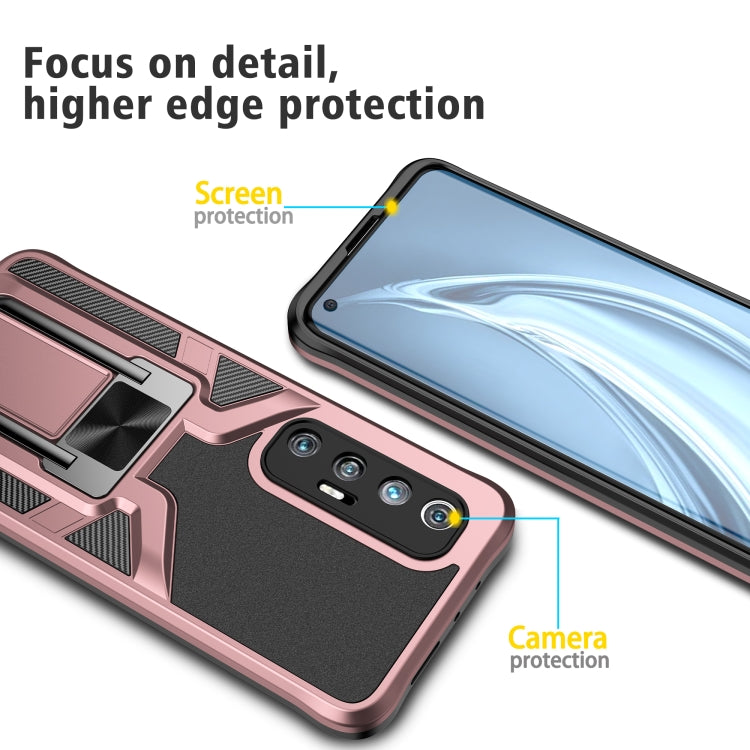 For Xiaomi Mi 10S Armor 2 in 1 PC + TPU Magnetic Shockproof Case with Foldable Holder