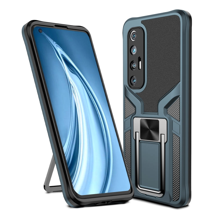 For Xiaomi Mi 10S Armor 2 in 1 PC + TPU Magnetic Shockproof Case with Foldable Holder