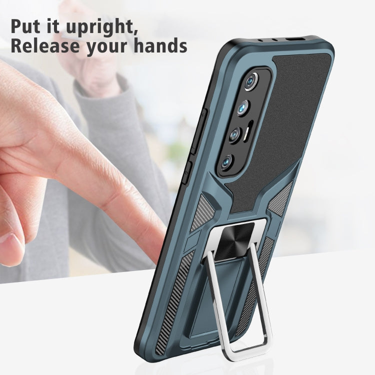 For Xiaomi Mi 10S Armor 2 in 1 PC + TPU Magnetic Shockproof Case with Foldable Holder