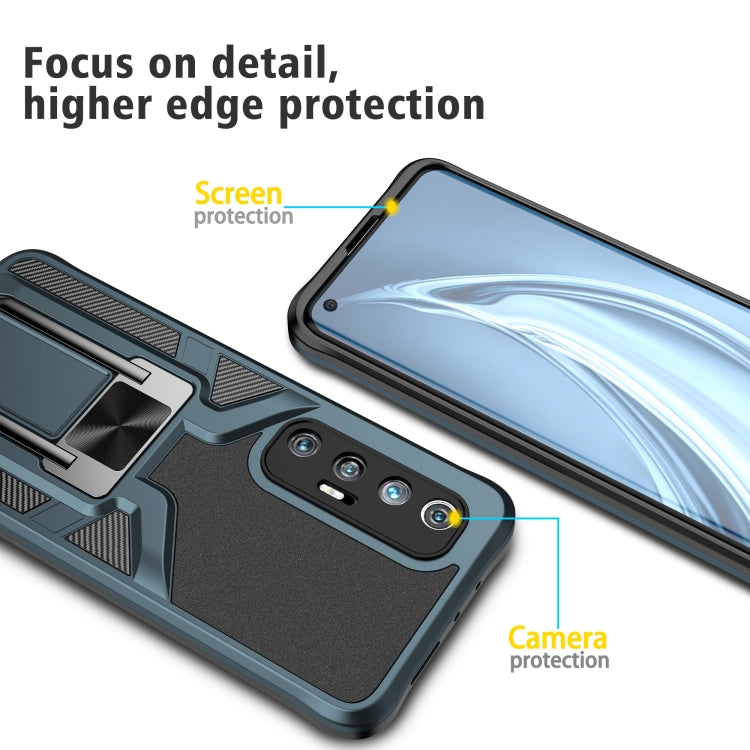 For Xiaomi Mi 10S Armor 2 in 1 PC + TPU Magnetic Shockproof Case with Foldable Holder