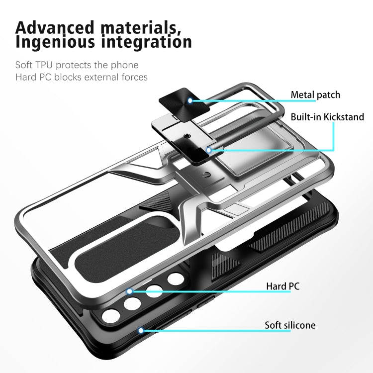 For Xiaomi Mi 10S Armor 2 in 1 PC + TPU Magnetic Shockproof Case with Foldable Holder