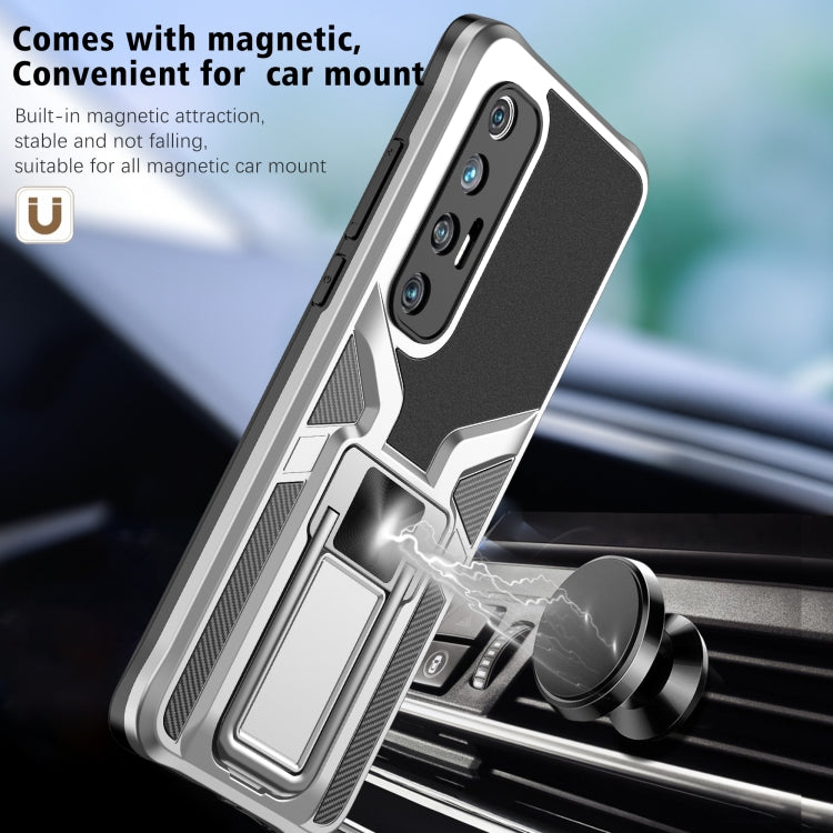 For Xiaomi Mi 10S Armor 2 in 1 PC + TPU Magnetic Shockproof Case with Foldable Holder