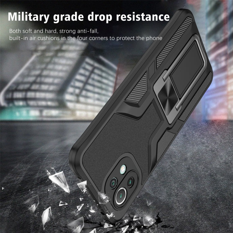 For Xiaomi Mi 11 Lite Armor 2 in 1 PC + TPU Magnetic Shockproof Case with Foldable Holder