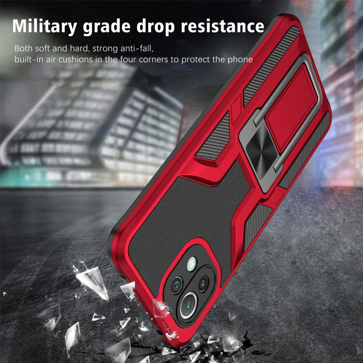 For Xiaomi Mi 11 Lite Armor 2 in 1 PC + TPU Magnetic Shockproof Case with Foldable Holder
