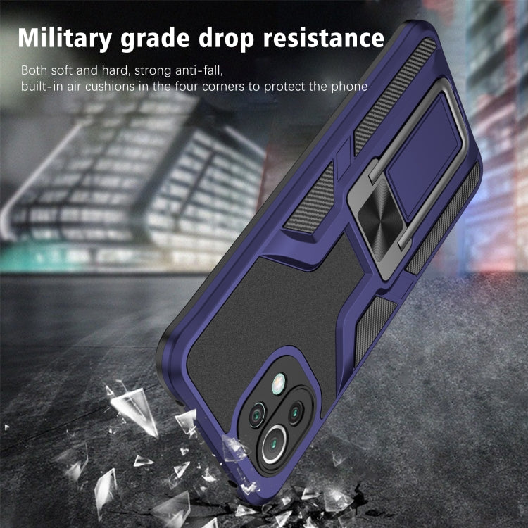 For Xiaomi Mi 11 Lite Armor 2 in 1 PC + TPU Magnetic Shockproof Case with Foldable Holder