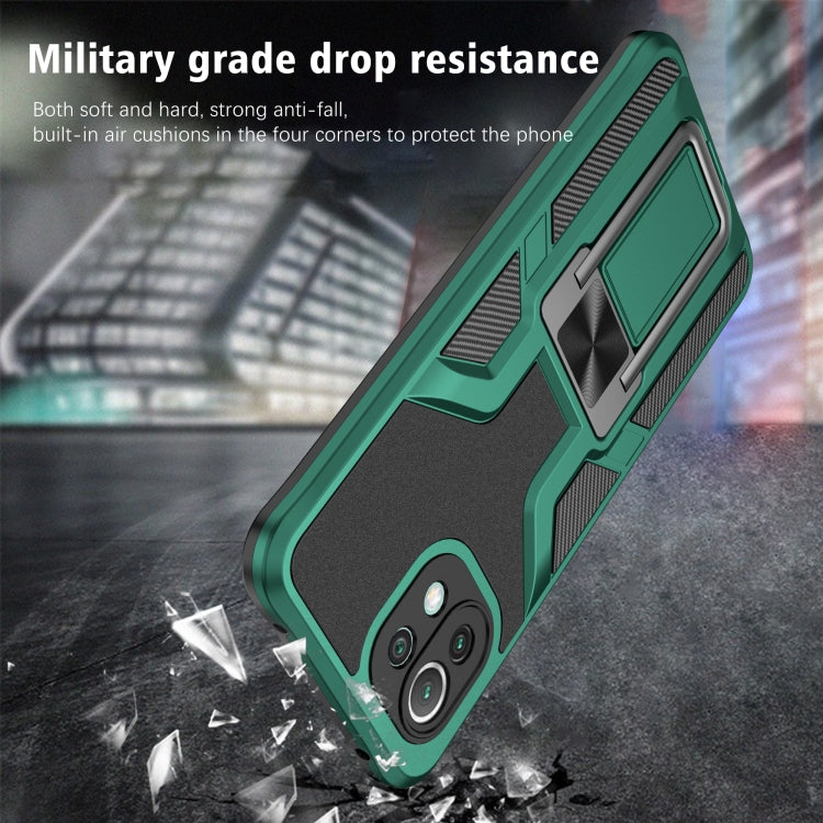 For Xiaomi Mi 11 Lite Armor 2 in 1 PC + TPU Magnetic Shockproof Case with Foldable Holder
