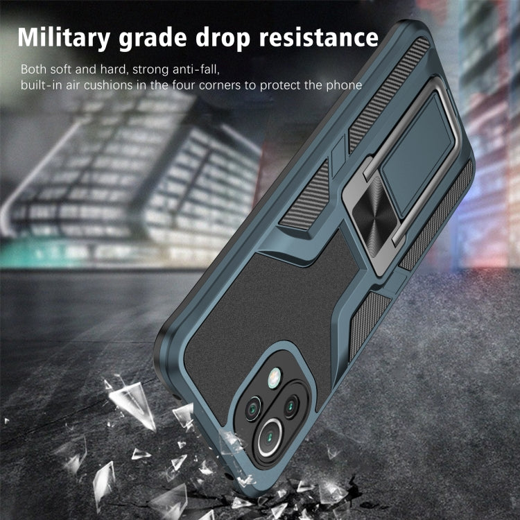 For Xiaomi Mi 11 Lite Armor 2 in 1 PC + TPU Magnetic Shockproof Case with Foldable Holder