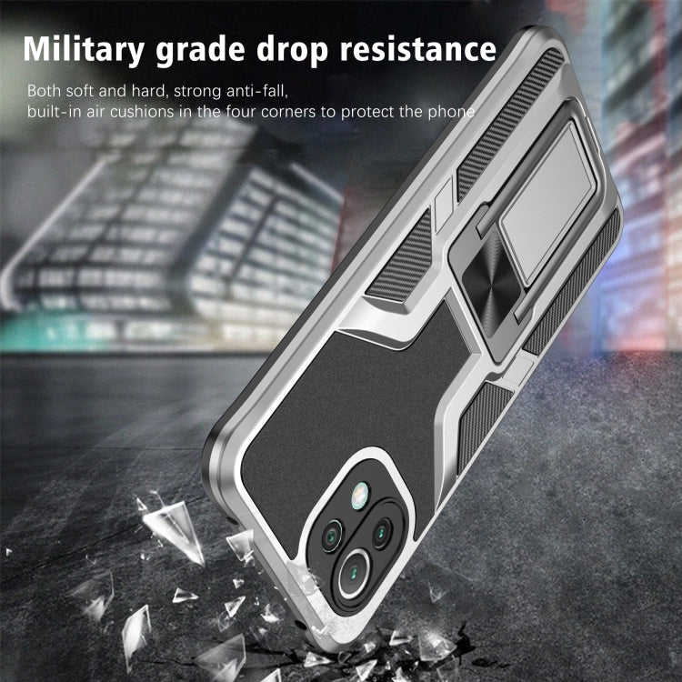 For Xiaomi Mi 11 Lite Armor 2 in 1 PC + TPU Magnetic Shockproof Case with Foldable Holder