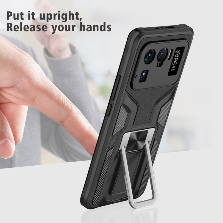 For Xiaomi Mi 11 Ultra Armor 2 in 1 PC + TPU Magnetic Shockproof Case with Foldable Holder
