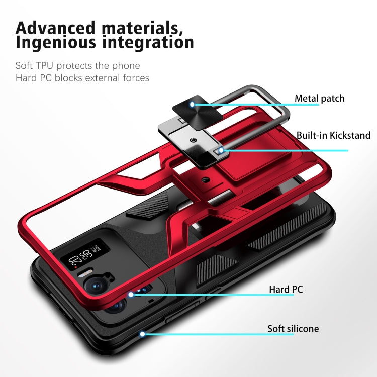 For Xiaomi Mi 11 Ultra Armor 2 in 1 PC + TPU Magnetic Shockproof Case with Foldable Holder
