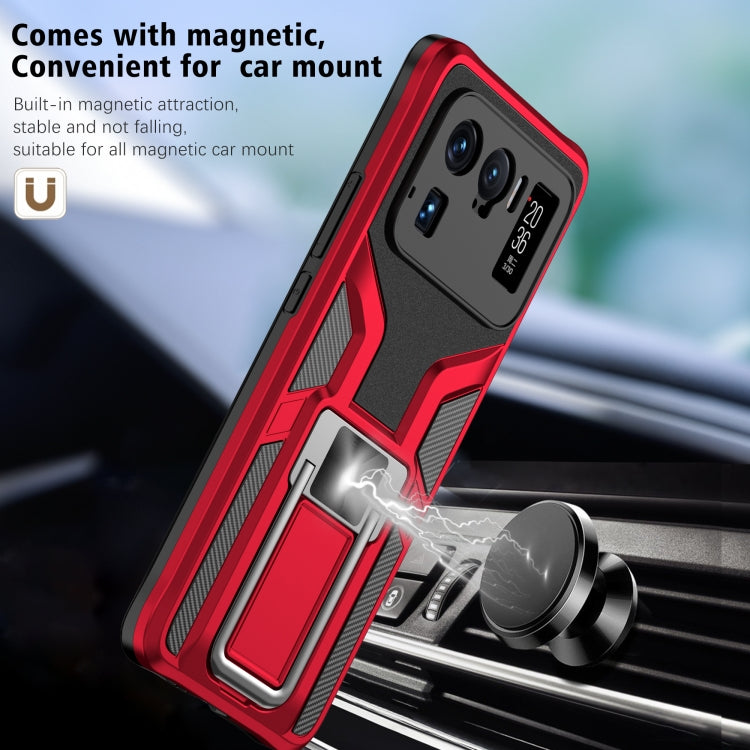 For Xiaomi Mi 11 Ultra Armor 2 in 1 PC + TPU Magnetic Shockproof Case with Foldable Holder