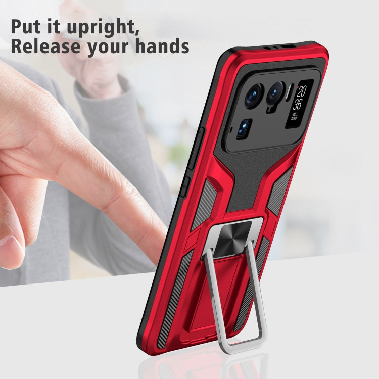 For Xiaomi Mi 11 Ultra Armor 2 in 1 PC + TPU Magnetic Shockproof Case with Foldable Holder
