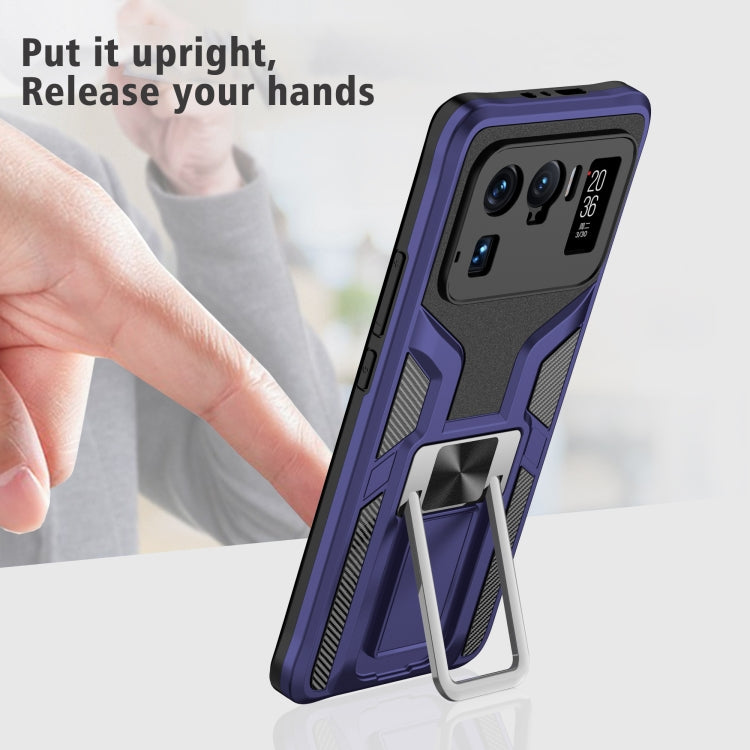 For Xiaomi Mi 11 Ultra Armor 2 in 1 PC + TPU Magnetic Shockproof Case with Foldable Holder