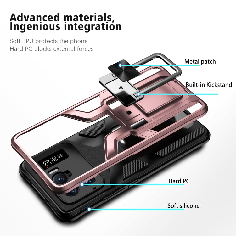 For Xiaomi Mi 11 Ultra Armor 2 in 1 PC + TPU Magnetic Shockproof Case with Foldable Holder