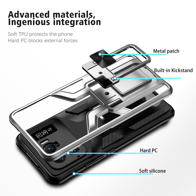 For Xiaomi Mi 11 Ultra Armor 2 in 1 PC + TPU Magnetic Shockproof Case with Foldable Holder