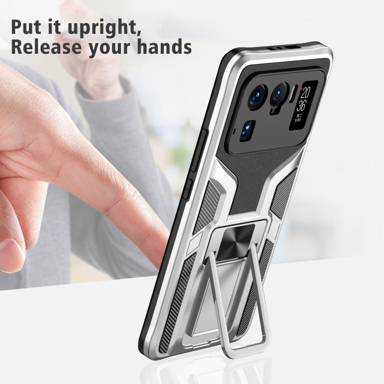 For Xiaomi Mi 11 Ultra Armor 2 in 1 PC + TPU Magnetic Shockproof Case with Foldable Holder
