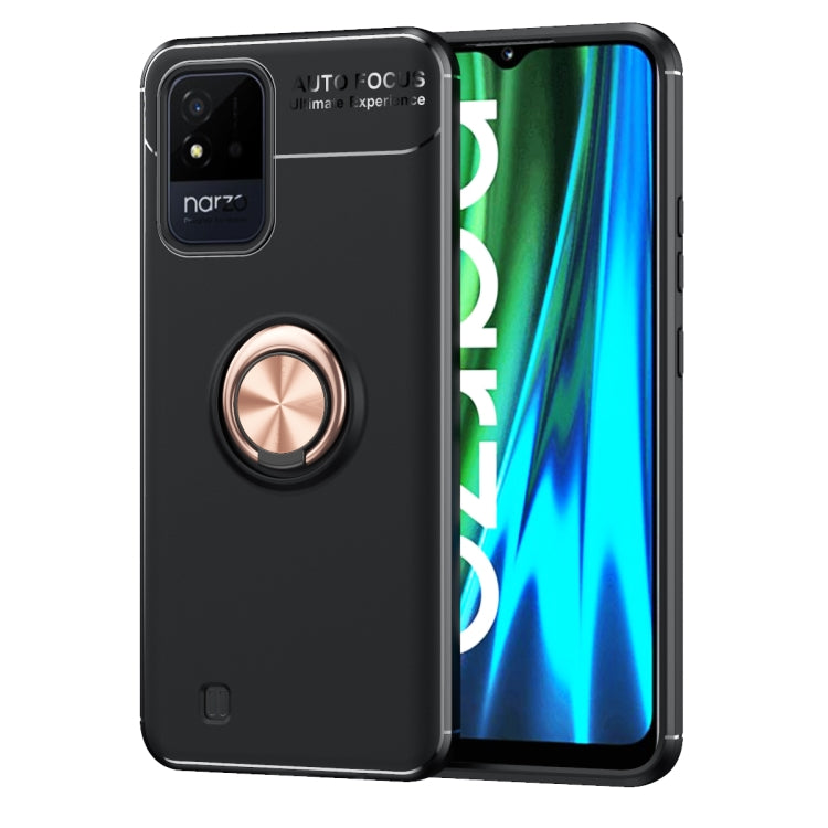 For OPPO Realme Narzo 50i Metal Ring Holder 360 Degree Rotating TPU Phone Case