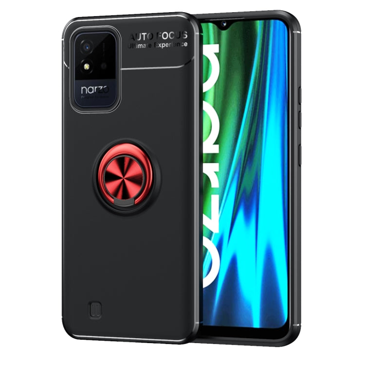 For OPPO Realme Narzo 50i Metal Ring Holder 360 Degree Rotating TPU Phone Case