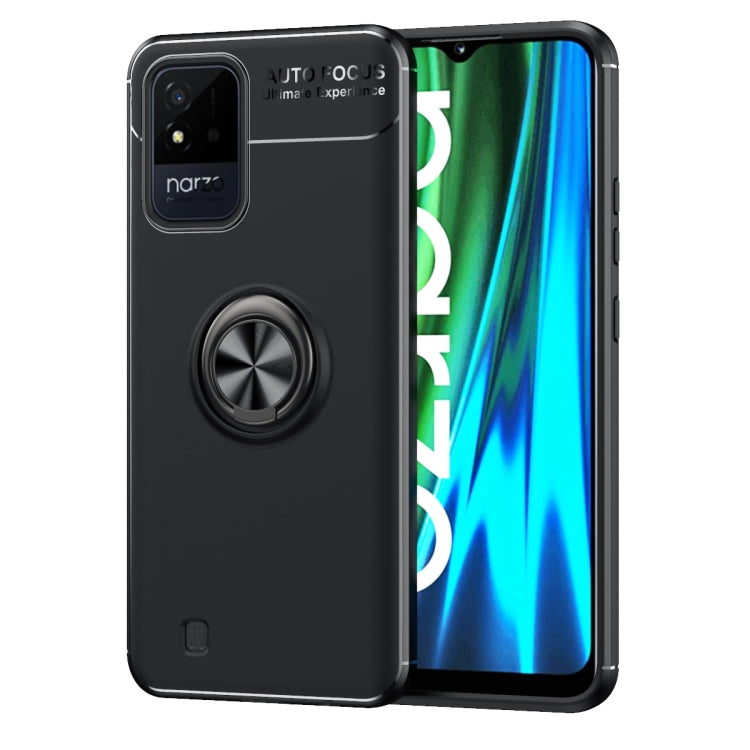 For OPPO Realme Narzo 50i Metal Ring Holder 360 Degree Rotating TPU Phone Case
