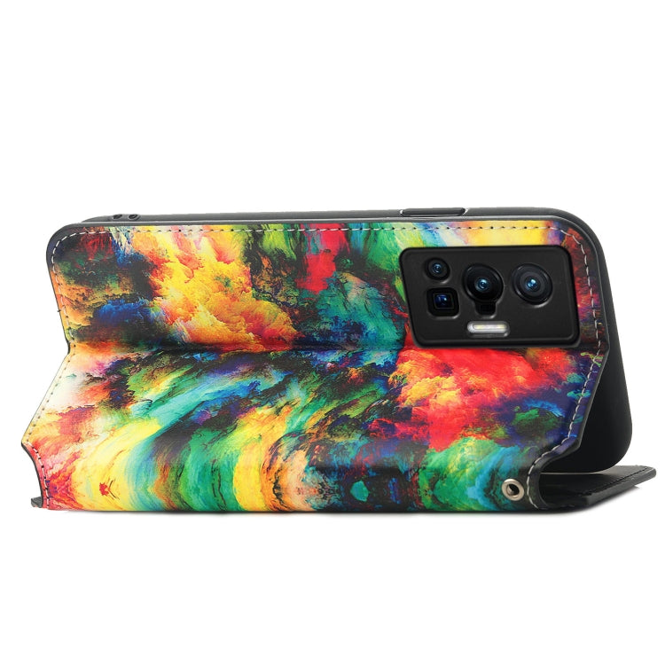 For vivo X70 Pro Colorful Magnetic Horizontal Flip Leather Phone Case with Holder & Card Slot & Wallet