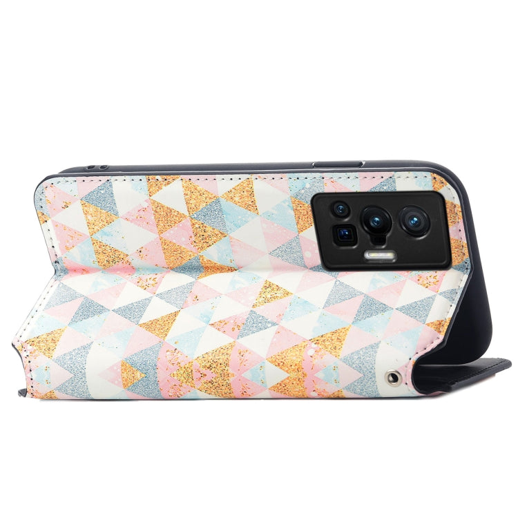 For vivo X70 Pro Colorful Magnetic Horizontal Flip Leather Phone Case with Holder & Card Slot & Wallet