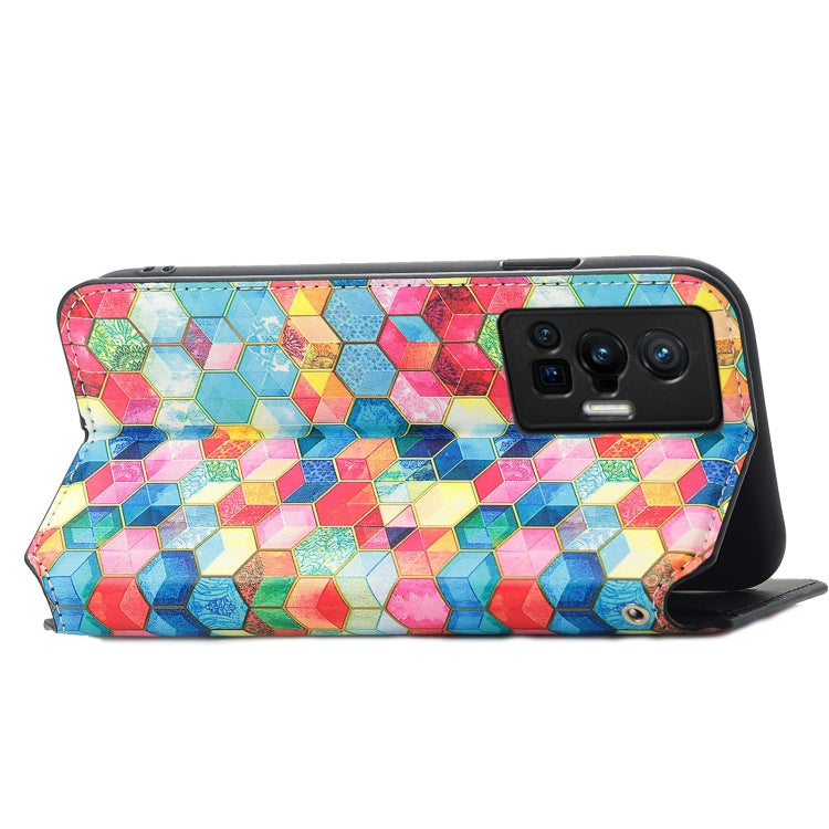 For vivo X70 Pro Colorful Magnetic Horizontal Flip Leather Phone Case with Holder & Card Slot & Wallet