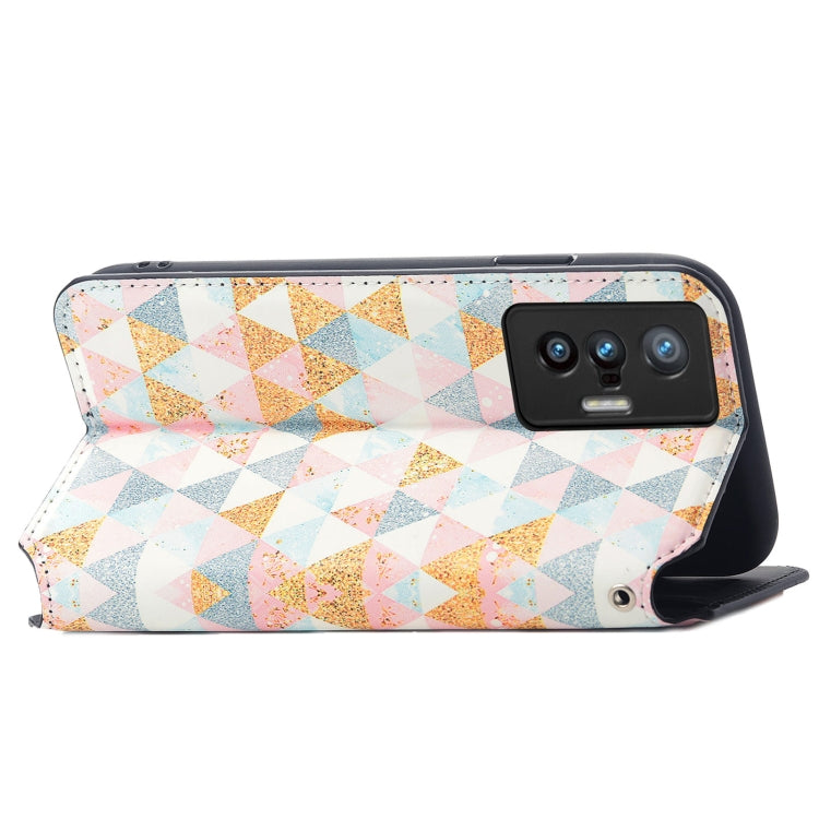 For vivo X70 Colorful Magnetic Horizontal Flip Leather Phone Case with Holder & Card Slot & Wallet