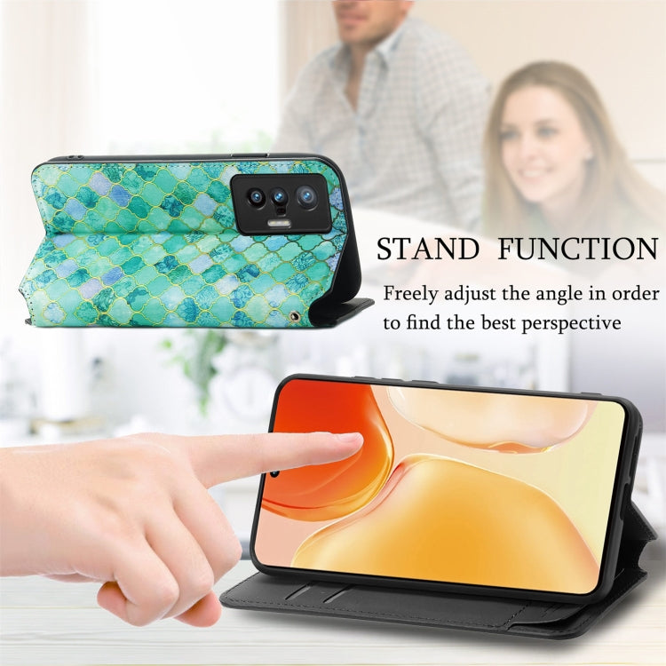For vivo X70 Colorful Magnetic Horizontal Flip Leather Phone Case with Holder & Card Slot & Wallet