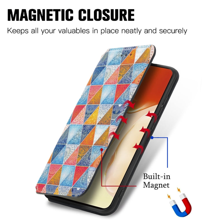 For vivo X70 Colorful Magnetic Horizontal Flip Leather Phone Case with Holder & Card Slot & Wallet