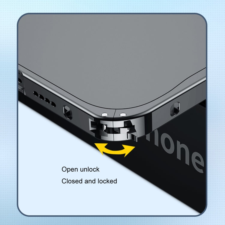 For iPhone 13 Pro Max Metal Frame Frosted PC Shockproof Phone Case