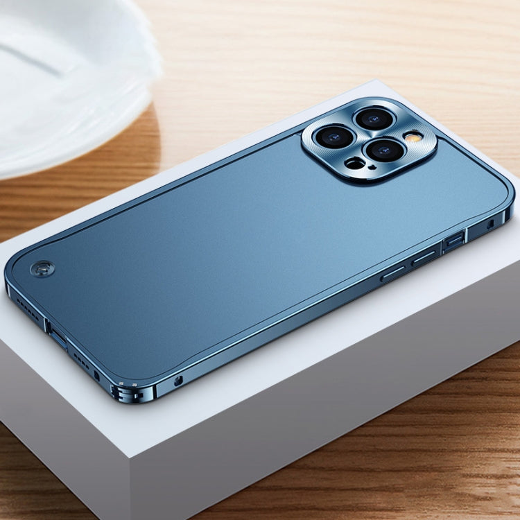 For iPhone 12 Pro Max Metal Frame Frosted PC Shockproof Phone Case
