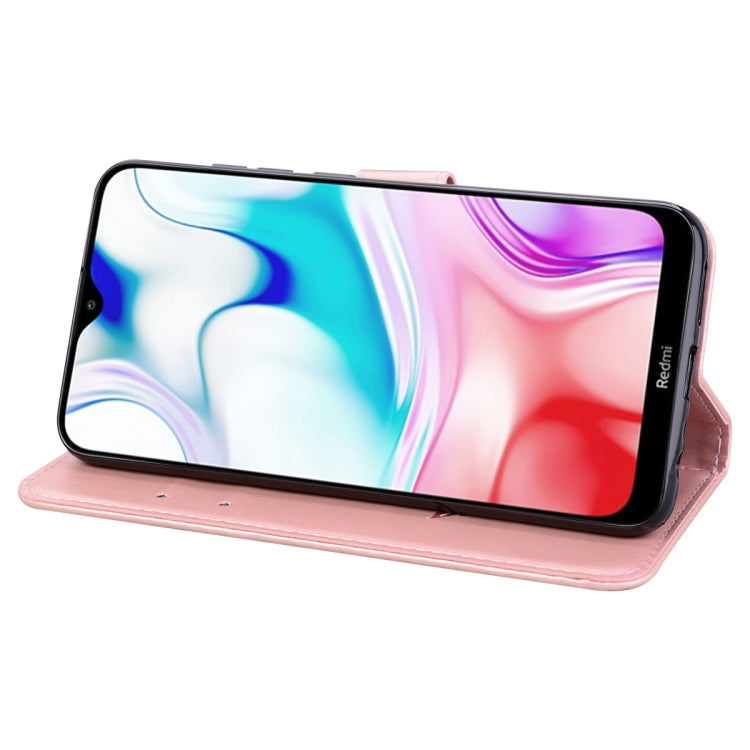 For Xiaomi Redmi 8 Rose Embossed Horizontal Flip PU Leather Case, with Holder & Card Slots & Wallet