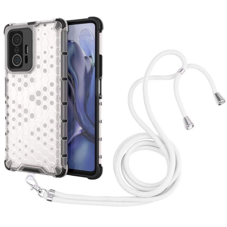 For Xiaomi Mi 11T / 11T Pro Shockproof Honeycomb PC + TPU Case with Neck Lanyard