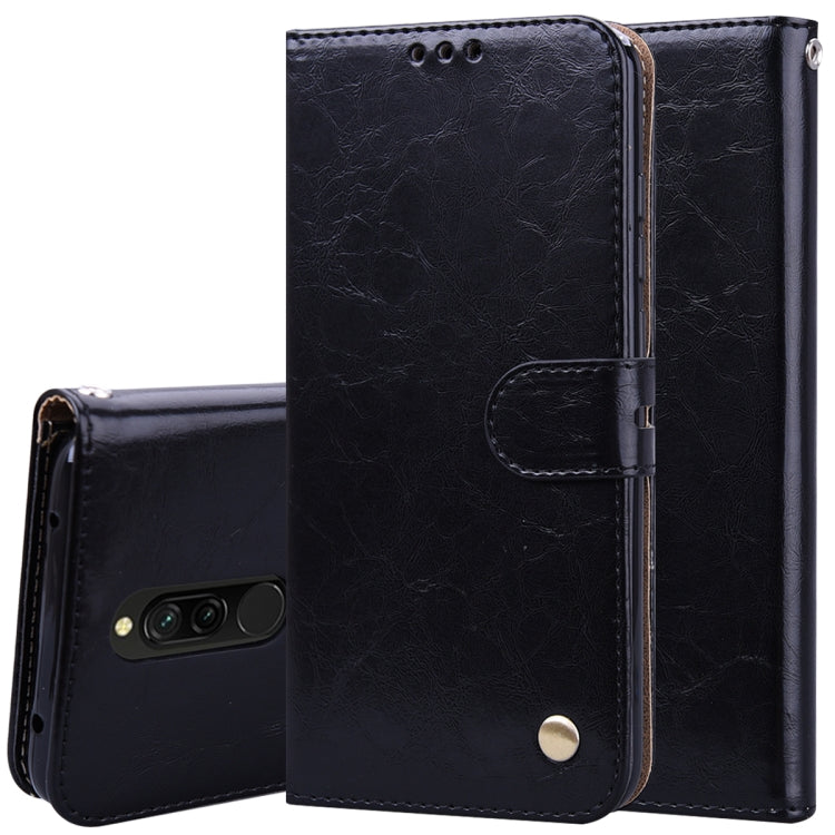 For Xiaomi Redmi 8 Business Style Oil Wax Texture Horizontal Flip Leather Case, with Holder & Card Slots & Wallet