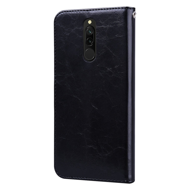 For Xiaomi Redmi 8 Business Style Oil Wax Texture Horizontal Flip Leather Case, with Holder & Card Slots & Wallet