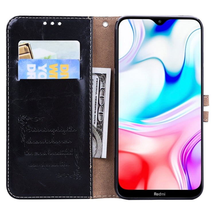 For Xiaomi Redmi 8 Business Style Oil Wax Texture Horizontal Flip Leather Case, with Holder & Card Slots & Wallet